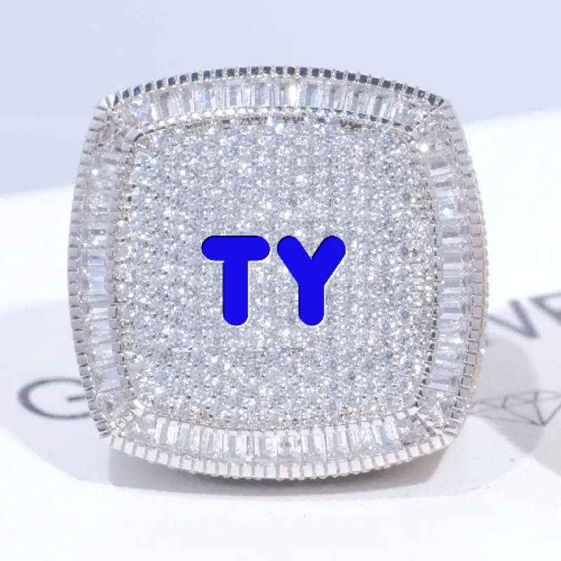 CUSTOM LETTER 3D ICED RING sold by The GUU Shop