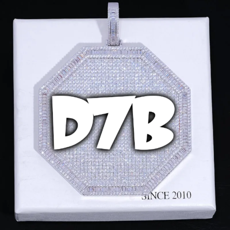 CUSTOM LETTER NECKLACE 3D BIG OCTAGON sold by The GUU Shop