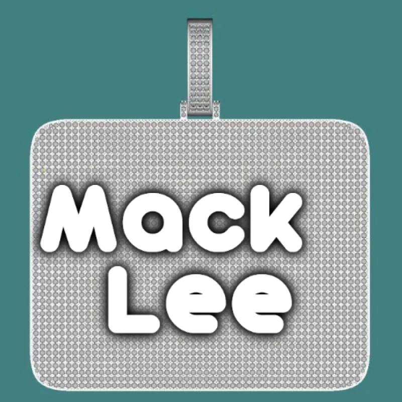 CUSTOM LETTER NECKLACE 3D BIG SQUARE sold by The GUU Shop