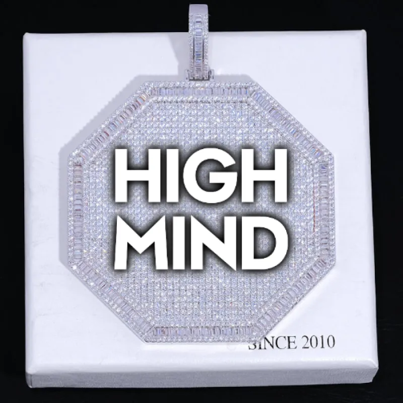 CUSTOM LETTER NECKLACE 3D BIG OCTAGON sold by The GUU Shop