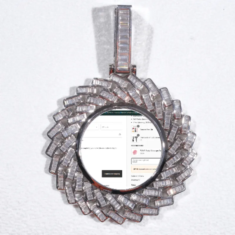 Large 3D Baguette Custom Picture Pendant sold by The GUU Shop