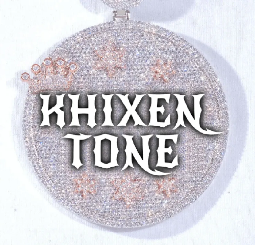 CUSTOM LETTER NECKLACE 3D BIG CROWN DISC sold by The GUU Shop