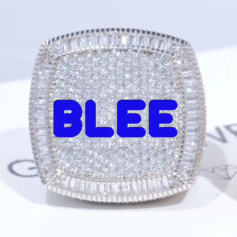 CUSTOM LETTER 3D ICED RING sold by The GUU Shop