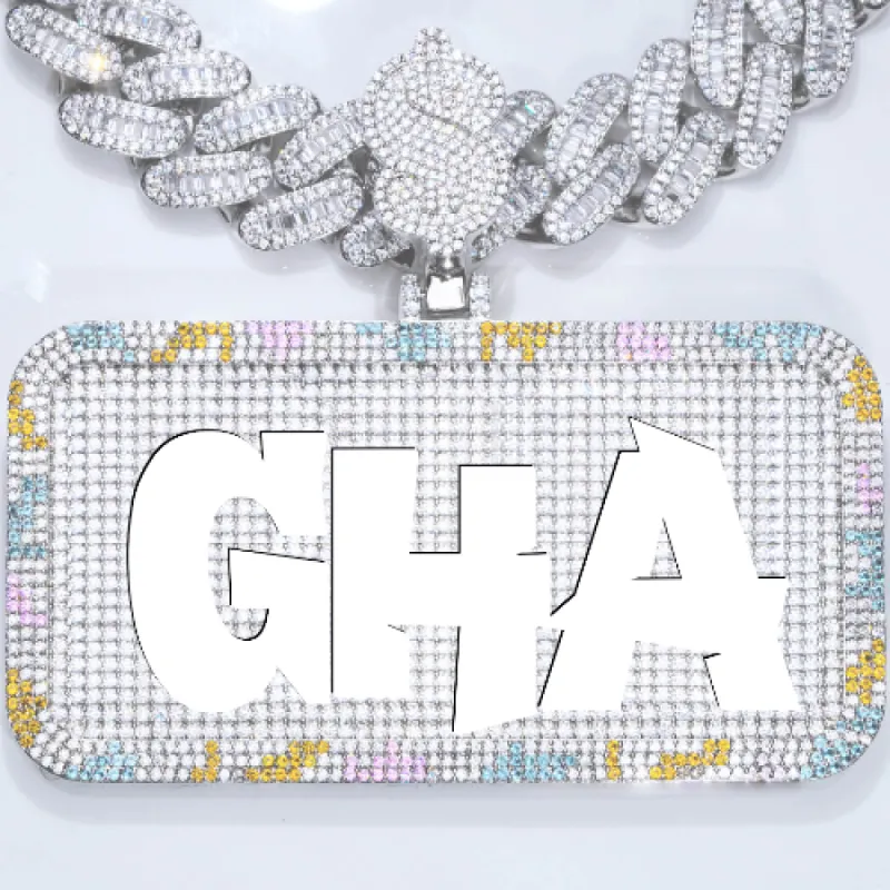 CUSTOM LETTER NECKLACE 3D COLORFUL SQUARE sold by The GUU Shop