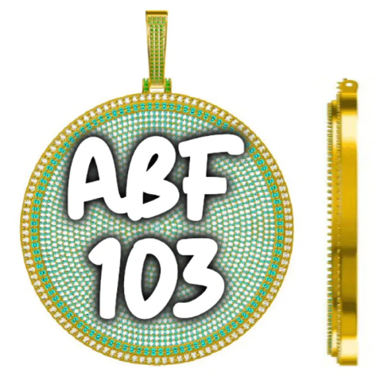 CUSTOM LETTER NECKLACE 3D BIG DISC sold by The GUU Shop