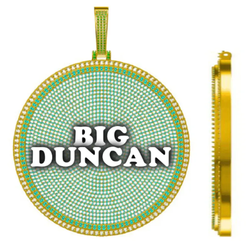 CUSTOM LETTER NECKLACE 3D BIG DISC sold by The GUU Shop