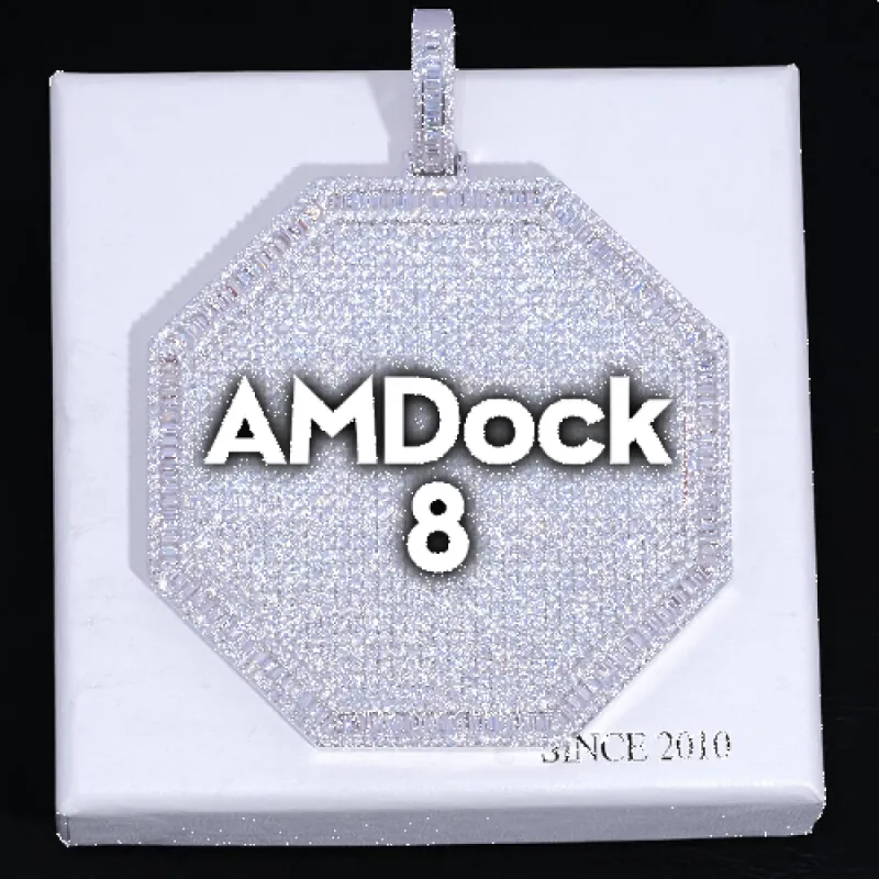 CUSTOM LETTER NECKLACE 3D BIG OCTAGON sold by The GUU Shop