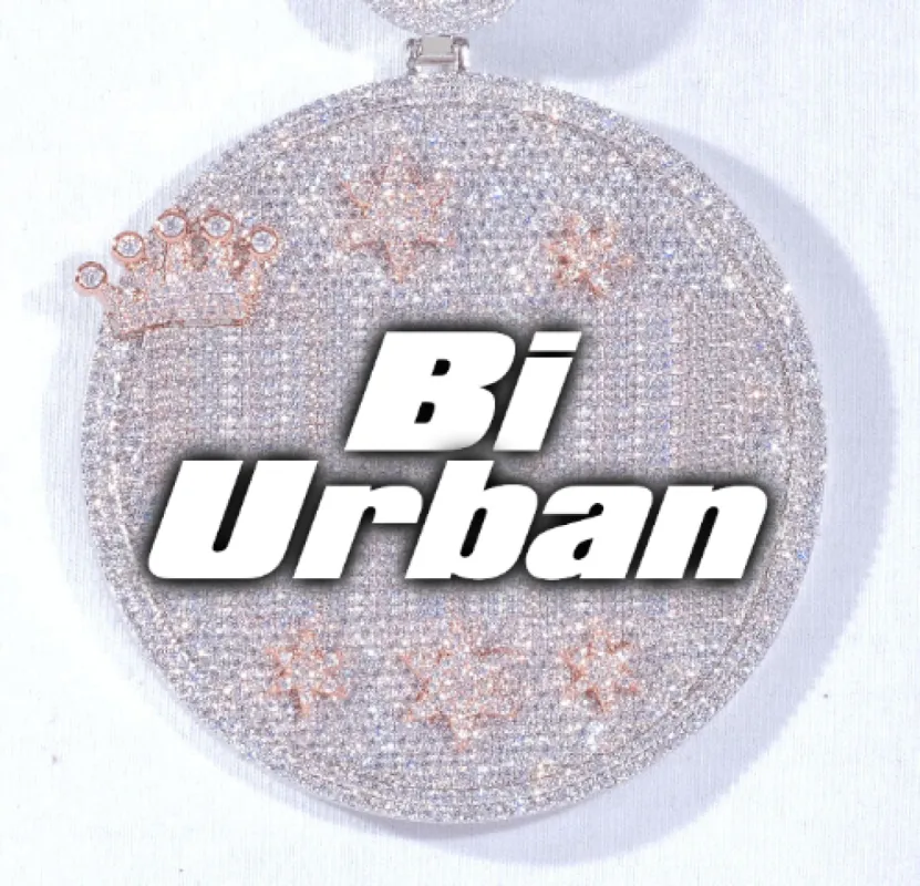 CUSTOM LETTER NECKLACE 3D BIG CROWN DISC sold by The GUU Shop