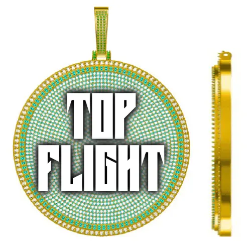 CUSTOM LETTER NECKLACE 3D BIG DISC sold by The GUU Shop