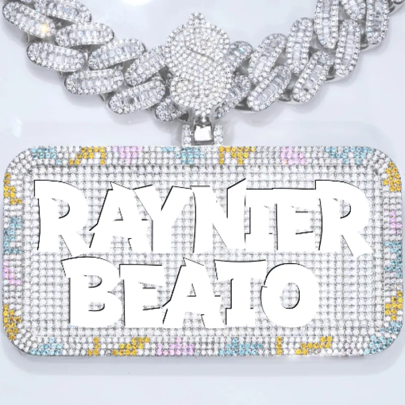 CUSTOM LETTER NECKLACE 3D COLORFUL SQUARE sold by The GUU Shop