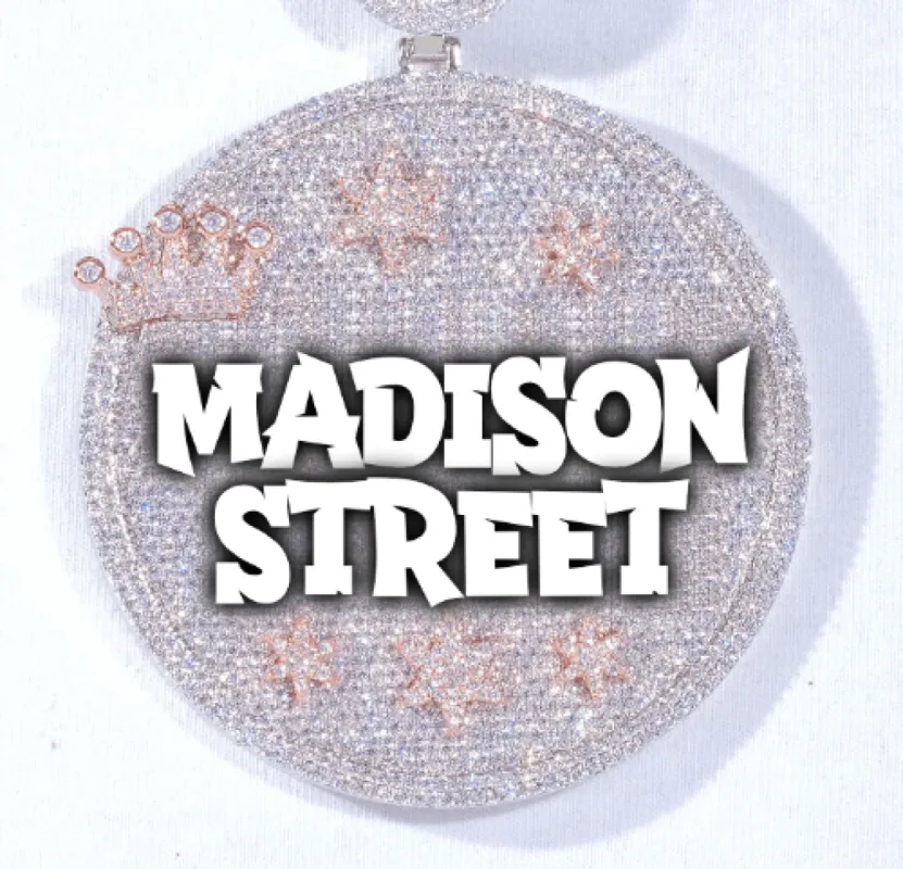 CUSTOM LETTER NECKLACE 3D BIG CROWN DISC sold by The GUU Shop