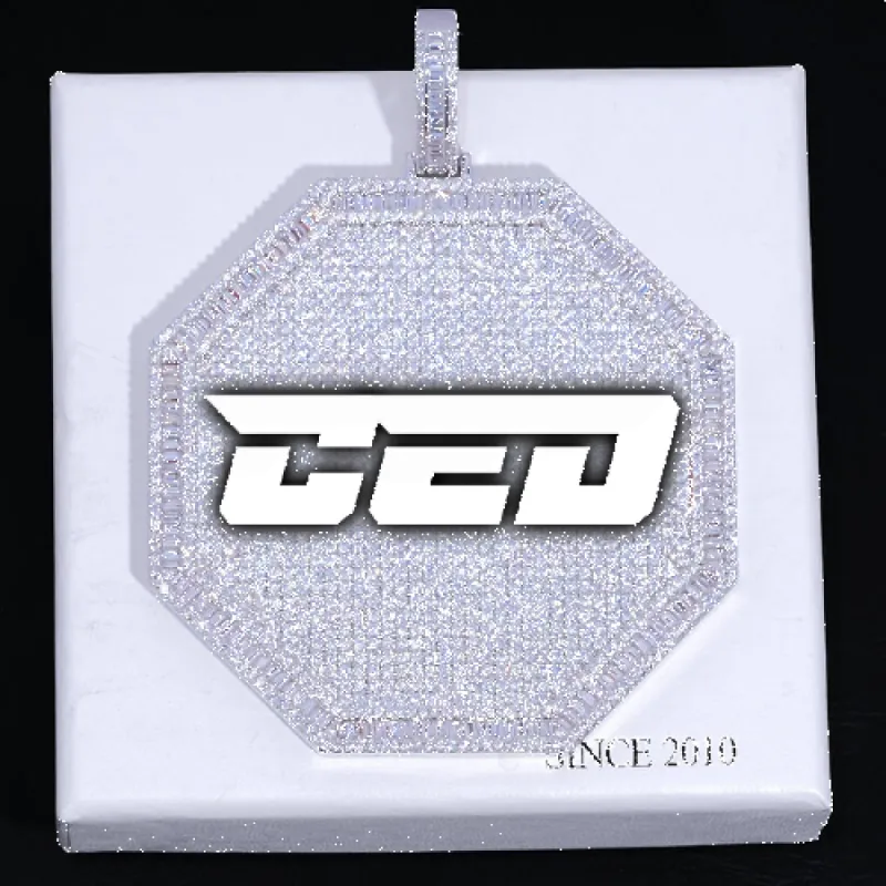 CUSTOM LETTER NECKLACE 3D BIG OCTAGON sold by The GUU Shop