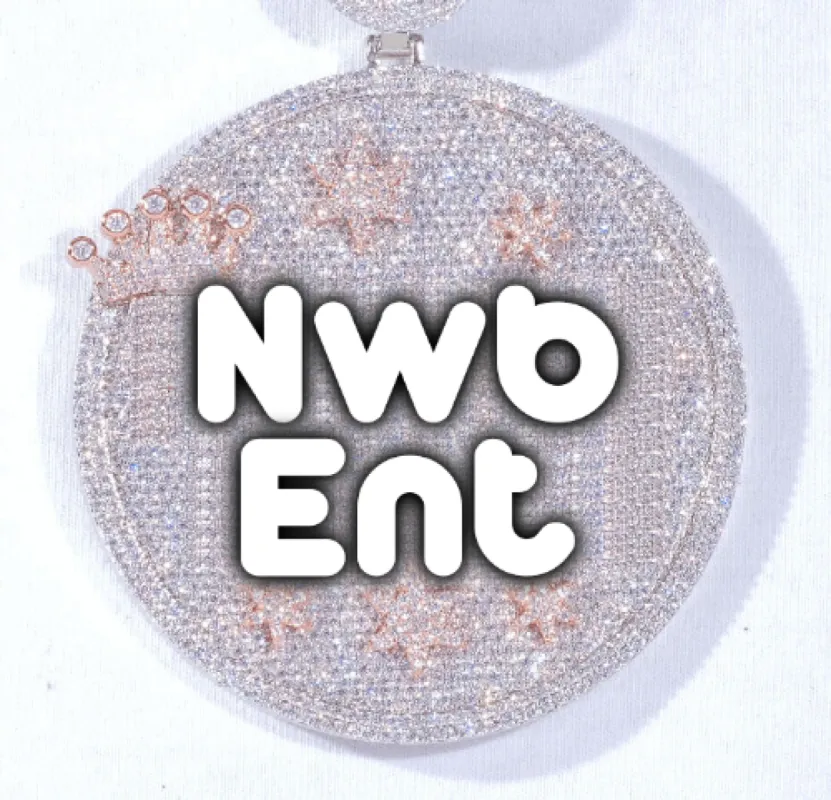 CUSTOM LETTER NECKLACE 3D BIG CROWN DISC sold by The GUU Shop