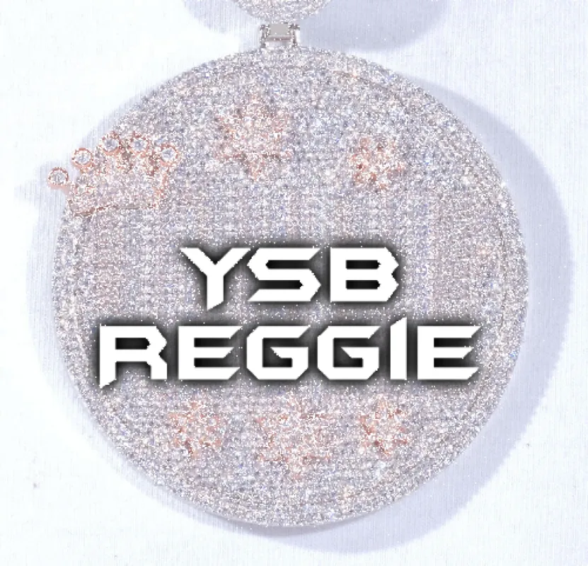 CUSTOM LETTER NECKLACE 3D BIG CROWN DISC sold by The GUU Shop