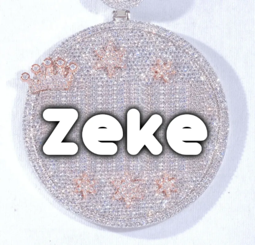 CUSTOM LETTER NECKLACE 3D BIG CROWN DISC sold by The GUU Shop