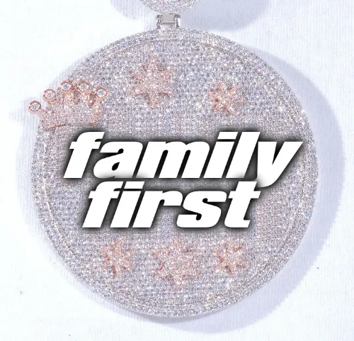 CUSTOM LETTER NECKLACE 3D BIG CROWN DISC sold by The GUU Shop