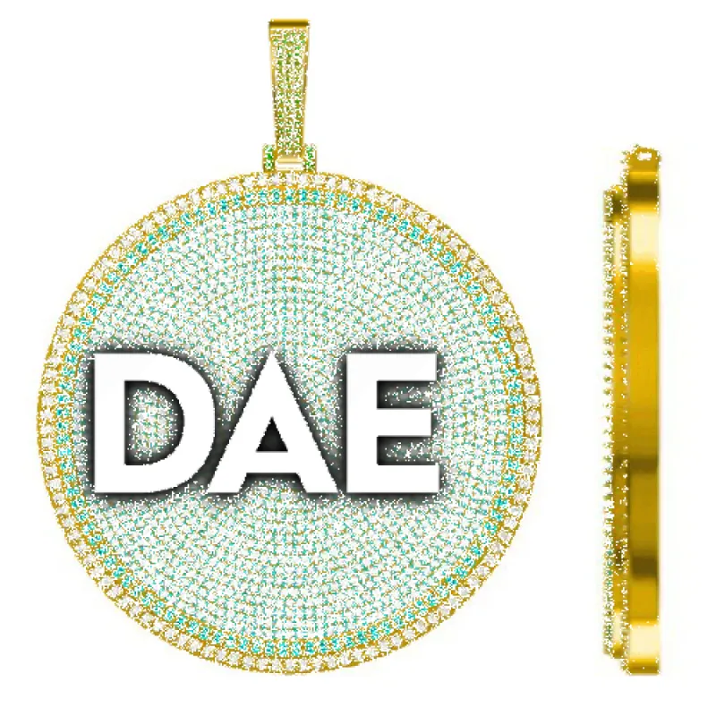 CUSTOM LETTER NECKLACE 3D BIG DISC sold by The GUU Shop