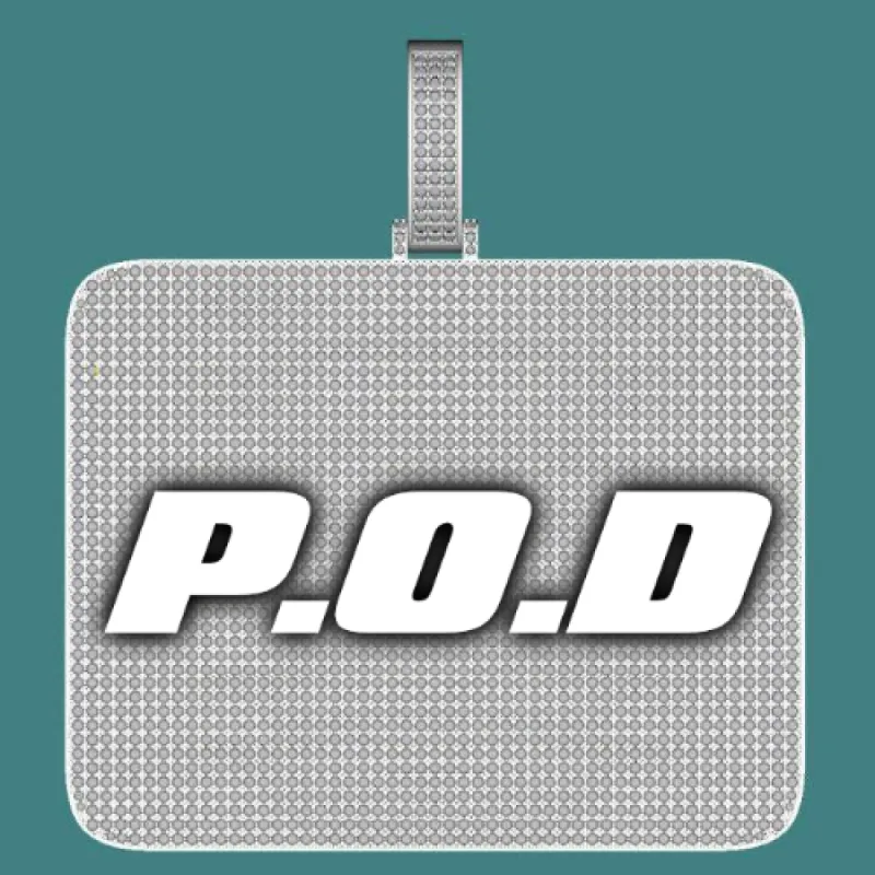 CUSTOM LETTER NECKLACE 3D BIG SQUARE sold by The GUU Shop