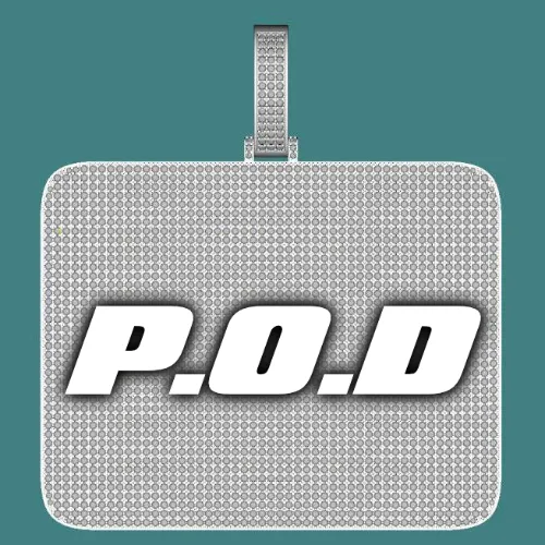 CUSTOM LETTER NECKLACE 3D BIG SQUARE sold by The GUU Shop