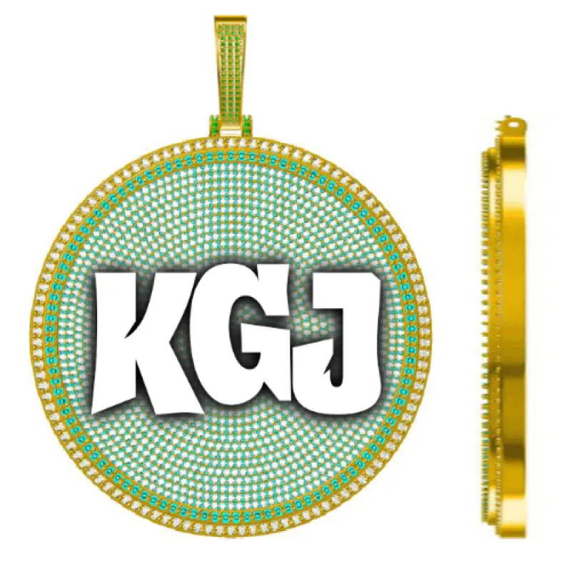 CUSTOM LETTER NECKLACE 3D BIG DISC sold by The GUU Shop