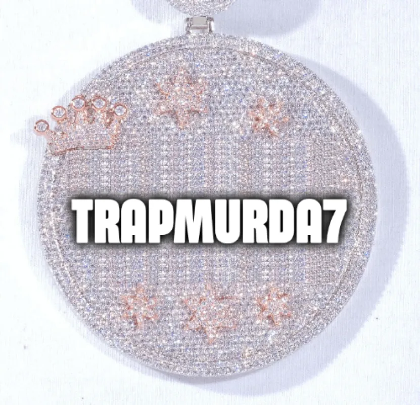 CUSTOM LETTER NECKLACE 3D BIG CROWN DISC sold by The GUU Shop