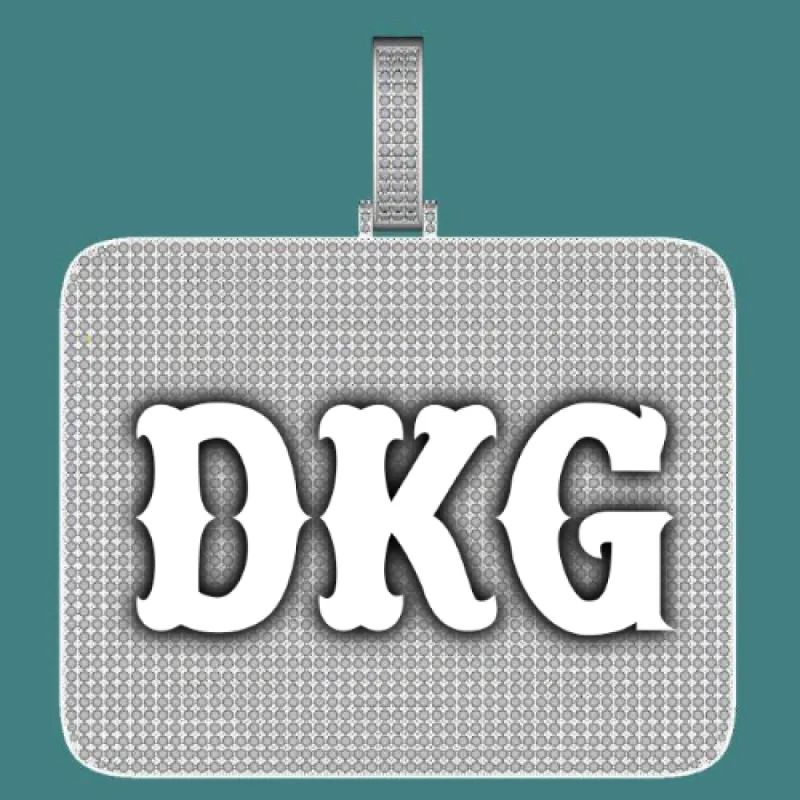 CUSTOM LETTER NECKLACE 3D BIG SQUARE sold by The GUU Shop