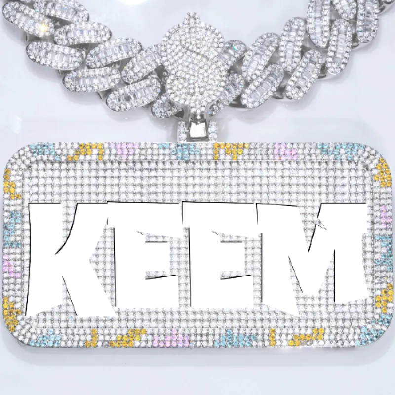 CUSTOM LETTER NECKLACE 3D COLORFUL SQUARE sold by The GUU Shop