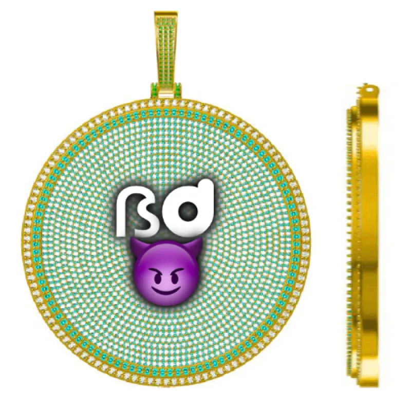 CUSTOM LETTER NECKLACE 3D BIG DISC sold by The GUU Shop