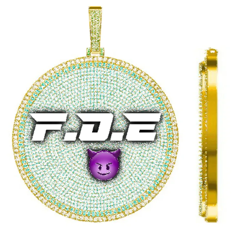 CUSTOM LETTER NECKLACE 3D BIG DISC sold by The GUU Shop