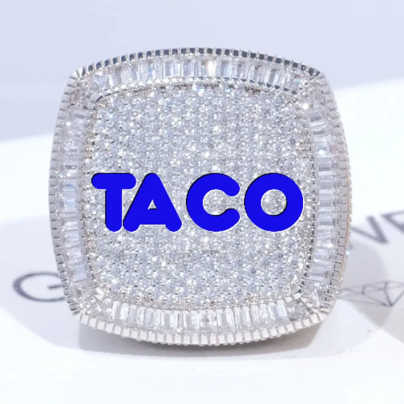 CUSTOM LETTER 3D ICED RING sold by The GUU Shop