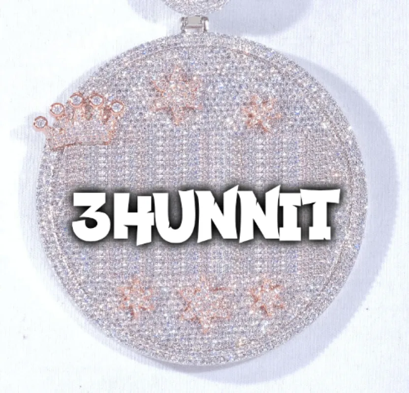 CUSTOM LETTER NECKLACE 3D BIG CROWN DISC sold by The GUU Shop