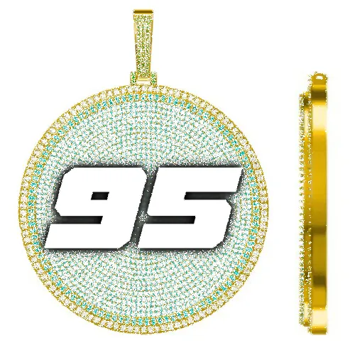 CUSTOM LETTER NECKLACE 3D BIG DISC sold by The GUU Shop