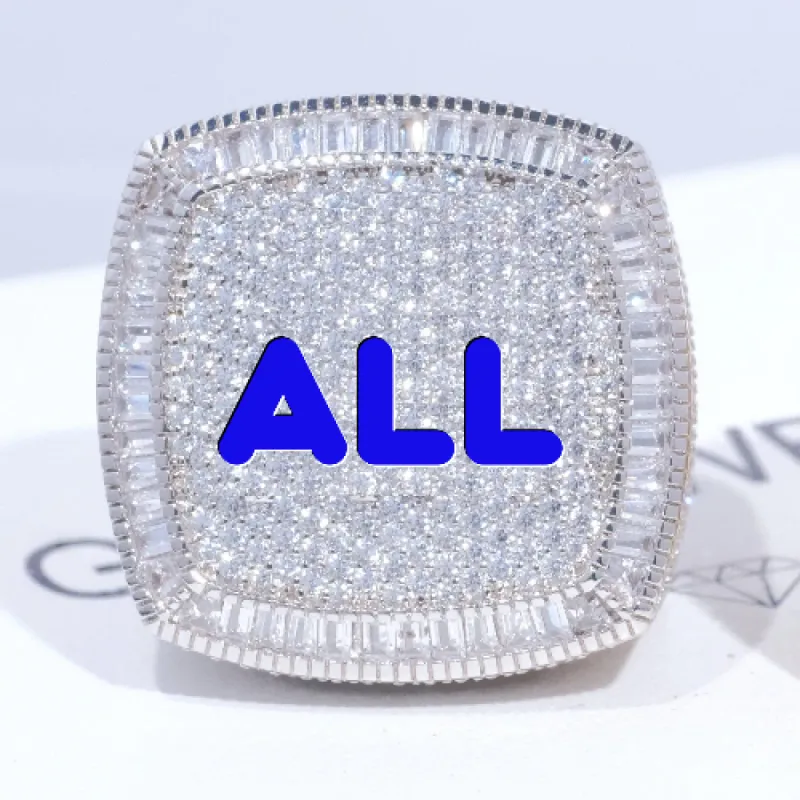 CUSTOM LETTER 3D ICED RING sold by The GUU Shop