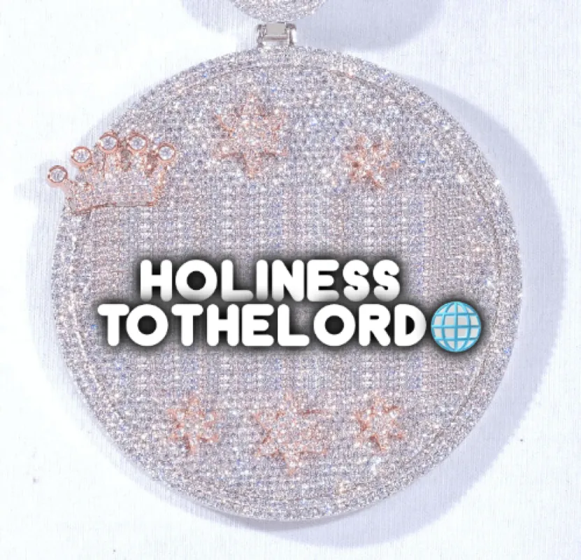 CUSTOM LETTER NECKLACE 3D BIG CROWN DISC sold by The GUU Shop