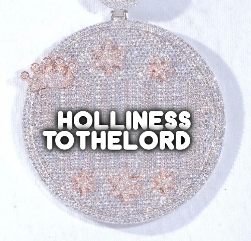 CUSTOM LETTER NECKLACE 3D BIG CROWN DISC sold by The GUU Shop