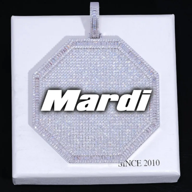 CUSTOM LETTER NECKLACE 3D BIG OCTAGON sold by The GUU Shop