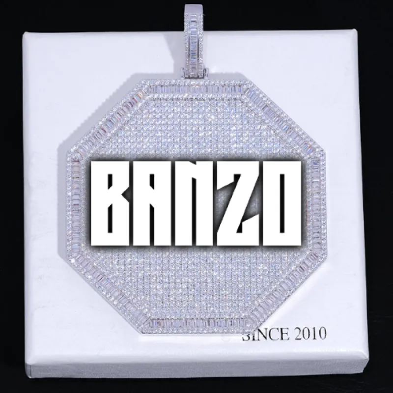 CUSTOM LETTER NECKLACE 3D BIG OCTAGON sold by The GUU Shop