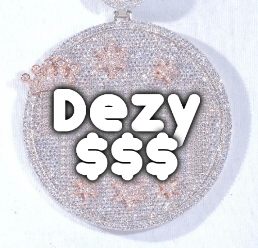 CUSTOM LETTER NECKLACE 3D BIG CROWN DISC sold by The GUU Shop