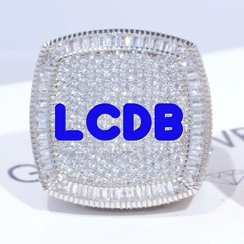 CUSTOM LETTER 3D ICED RING sold by The GUU Shop