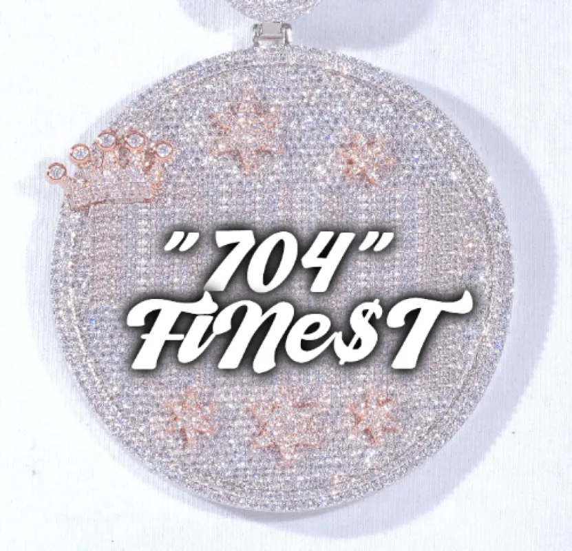 CUSTOM LETTER NECKLACE 3D BIG CROWN DISC sold by The GUU Shop