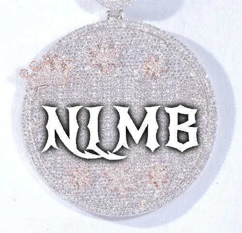 CUSTOM LETTER NECKLACE 3D BIG CROWN DISC sold by The GUU Shop