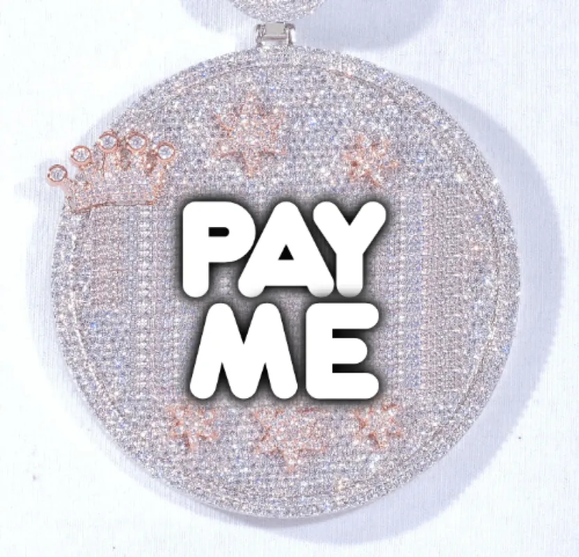 CUSTOM LETTER NECKLACE 3D BIG CROWN DISC made by The GUU Shop