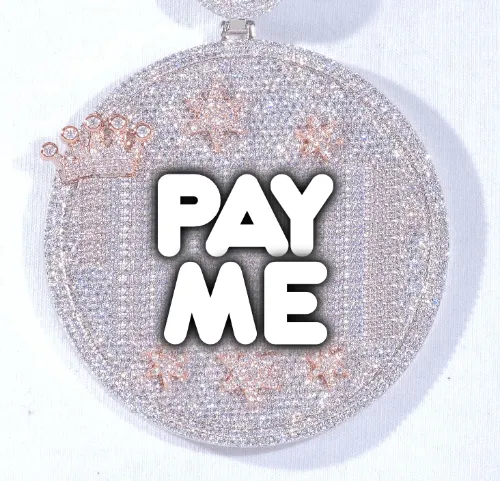 CUSTOM LETTER NECKLACE 3D BIG CROWN DISC sold by The GUU Shop