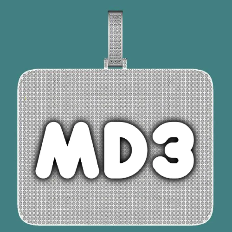 CUSTOM LETTER NECKLACE 3D BIG SQUARE sold by The GUU Shop