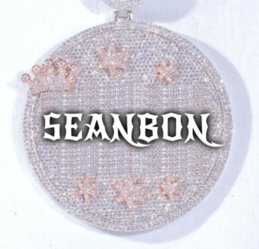 CUSTOM LETTER NECKLACE 3D BIG CROWN DISC sold by The GUU Shop