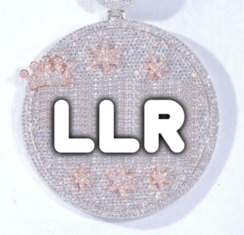 CUSTOM LETTER NECKLACE 3D BIG CROWN DISC sold by The GUU Shop