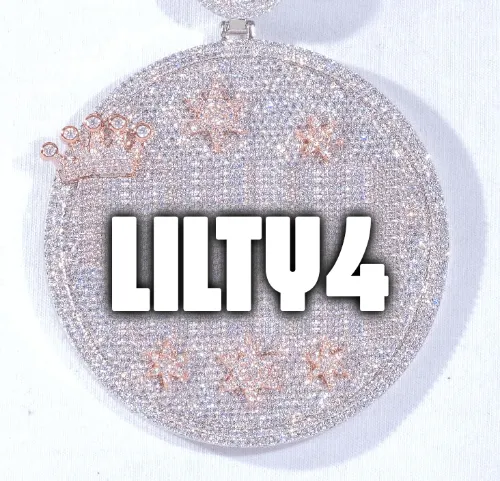 CUSTOM LETTER NECKLACE 3D BIG CROWN DISC sold by The GUU Shop