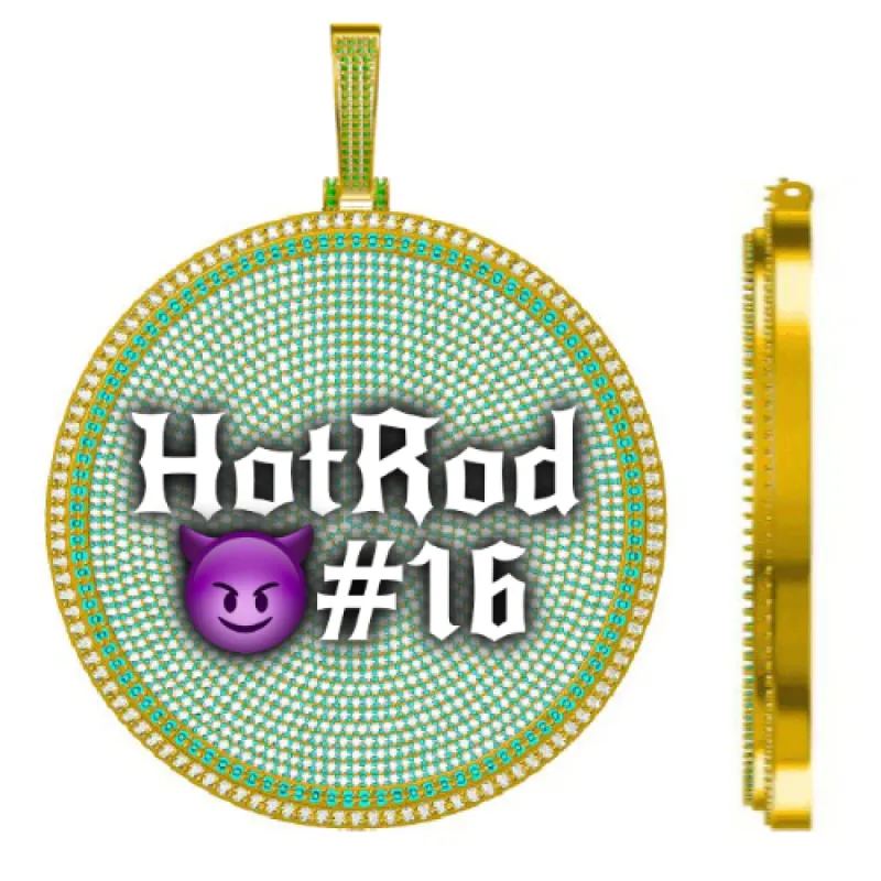 CUSTOM LETTER NECKLACE 3D BIG DISC sold by The GUU Shop