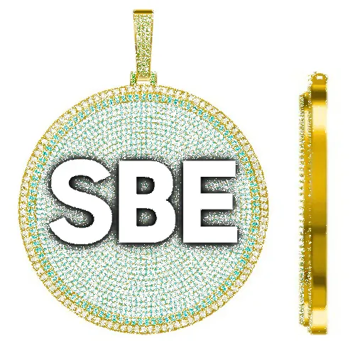 CUSTOM LETTER NECKLACE 3D BIG DISC sold by The GUU Shop