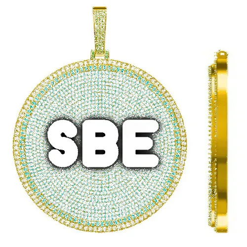 CUSTOM LETTER NECKLACE 3D BIG DISC sold by The GUU Shop